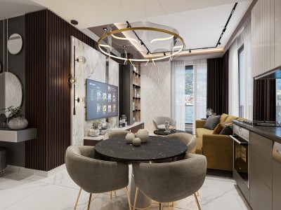 Alanya Kadıpaşa   Mah ROYAL TOWER' DE Satılık  1+1 Daire