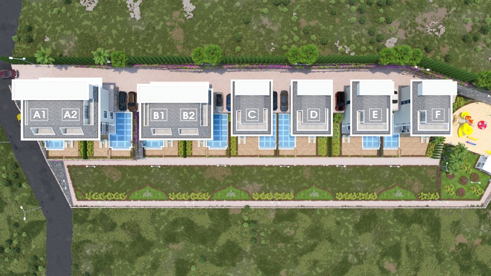 Alanya Kestel Sun Villas Garden ' Satılık 3+2 Villa